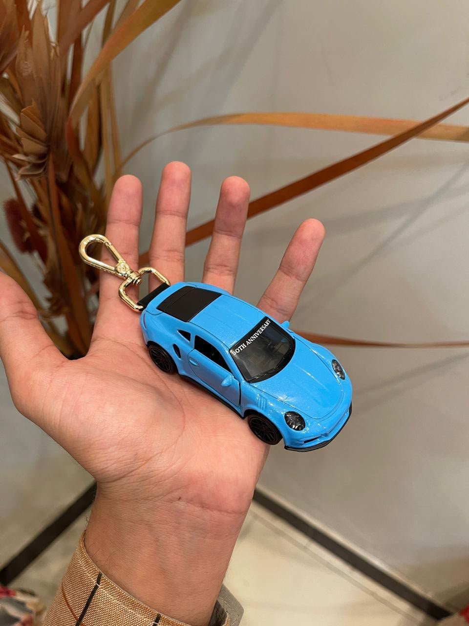 Blue Sports Car Diecast Keychain - Image 2