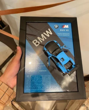 BMW M4 Blue Official Diecast 3D Car Frame
